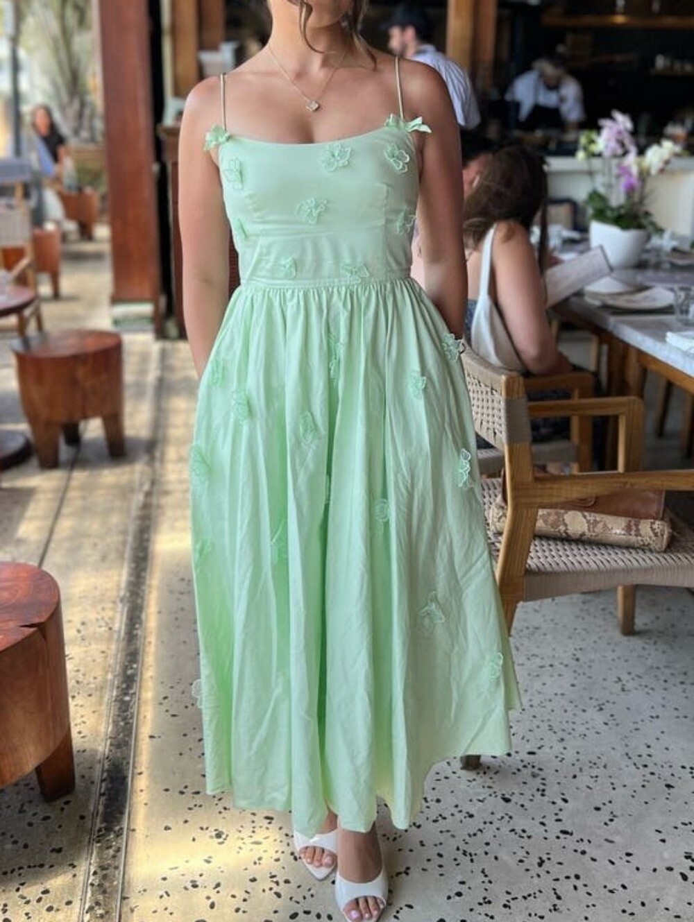 SELF-PORTRAIT | $510 Cotton Flower Midi Dress - Picture 7 of 11